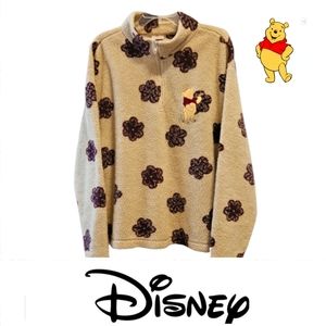 Vintage Disney Store Winnie the Pooh Embroidered Fleece Pullover